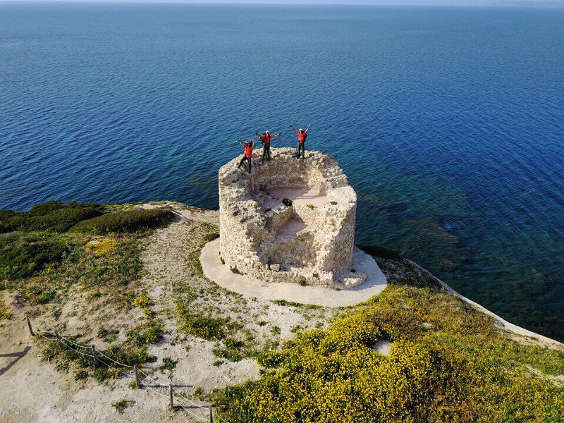 I tre camminatori a Capo Mannu