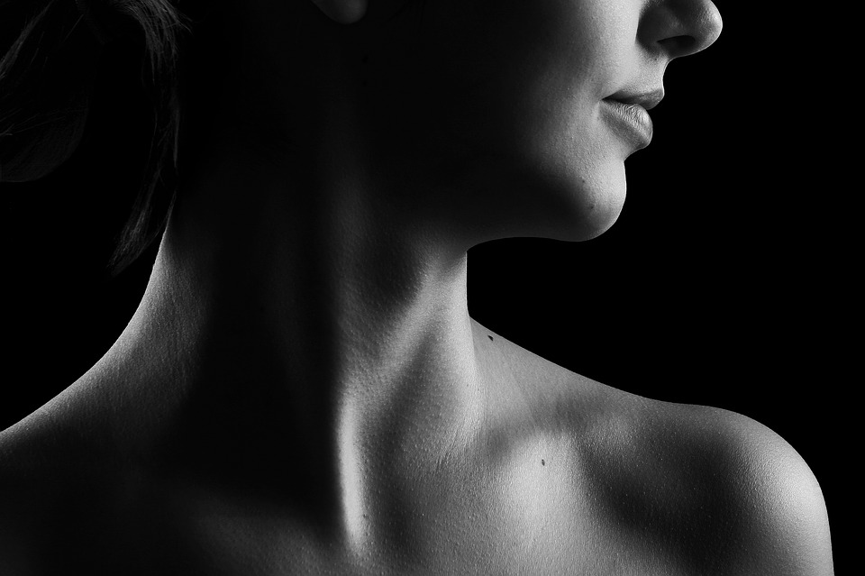 posizione-tiroide Collo di donna, dentro il quale si trova la ghiandola della tiroide