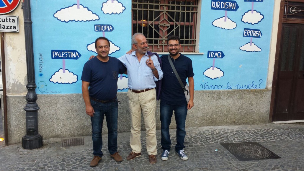 Giovanni Maiolo (a destra) e Domenico Lucano accolgono Gad Le