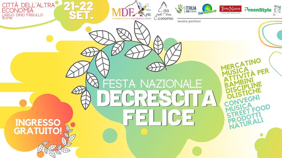 Torna la Festa nazionale della Decrescita Felice