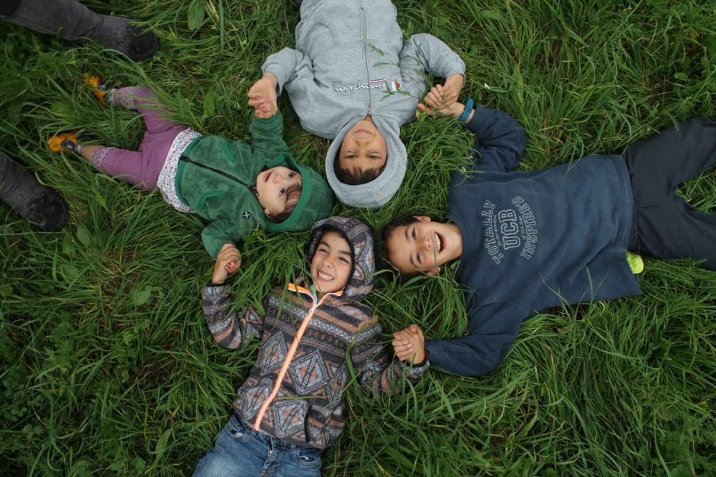 Enea, Jacopo, Evan e Gaia, figli di Giorgio e Ornella