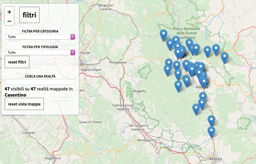 mappa casentino che cambia