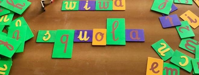 bambininfiore scuola elementare nella natura