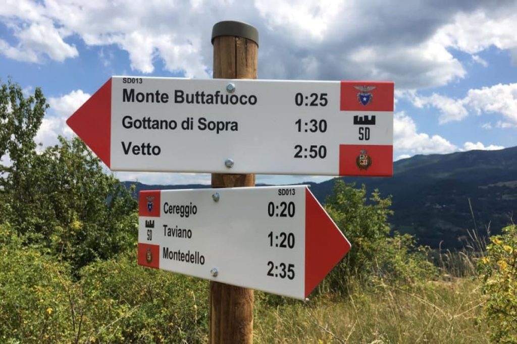 cartello sentiero dei ducati