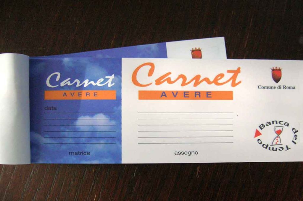 Il carnet Assegni banca del tempo Roma