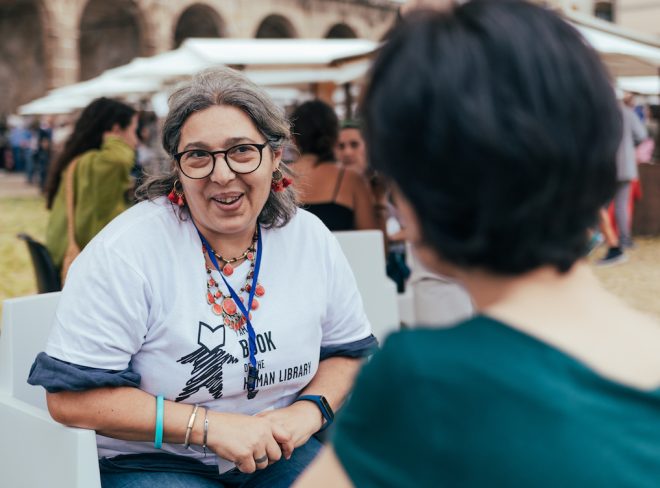 un momento della human library che si è svolta a palermo