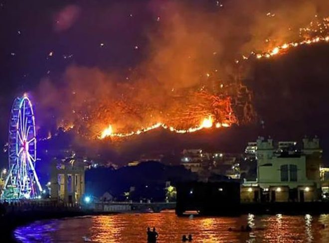 incendio sulle colline di montello palermo
