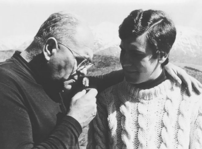 Danilo Dolci e il figlio Amico negli anni '80