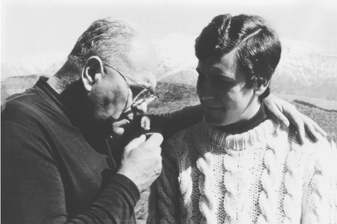Danilo Dolci e il figlio Amico negli anni '80