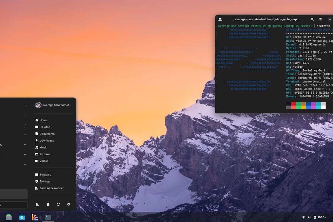 zorin desktop