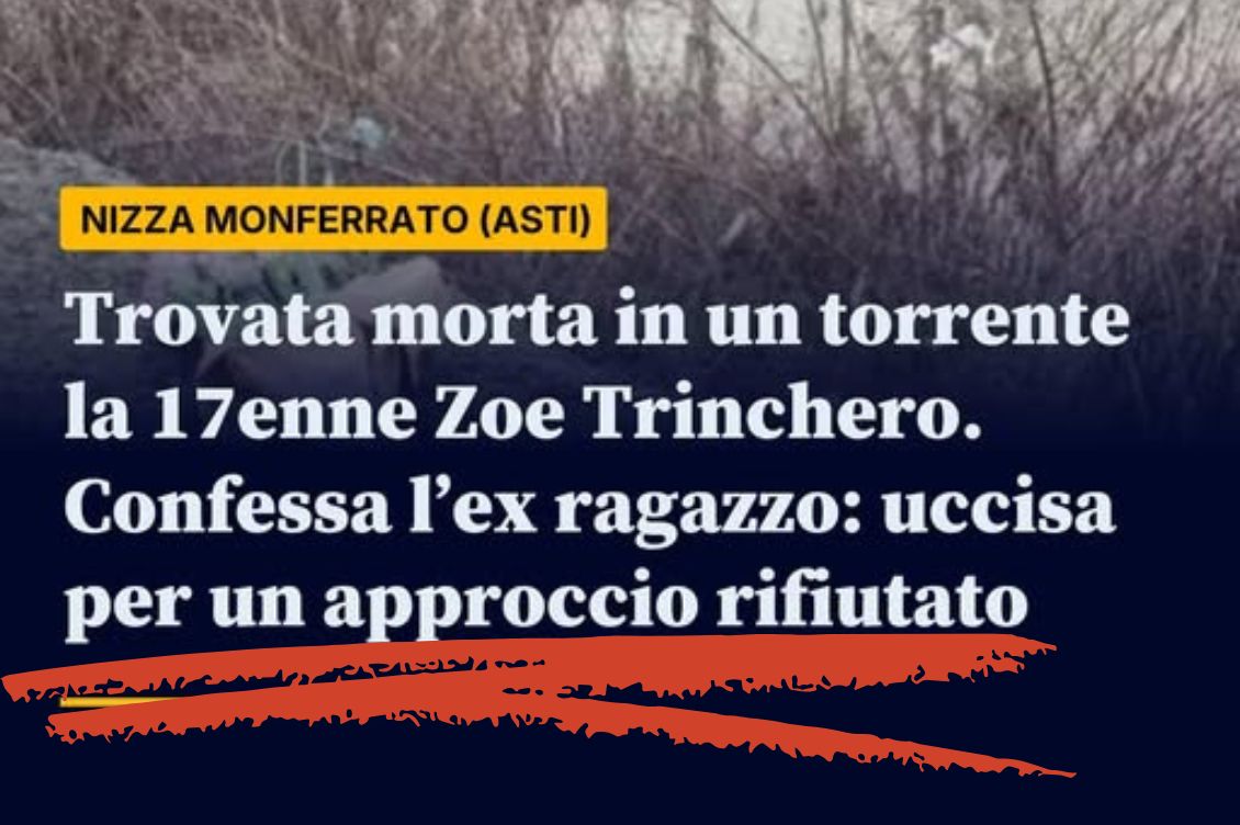 omicidio zoe titoli giornali