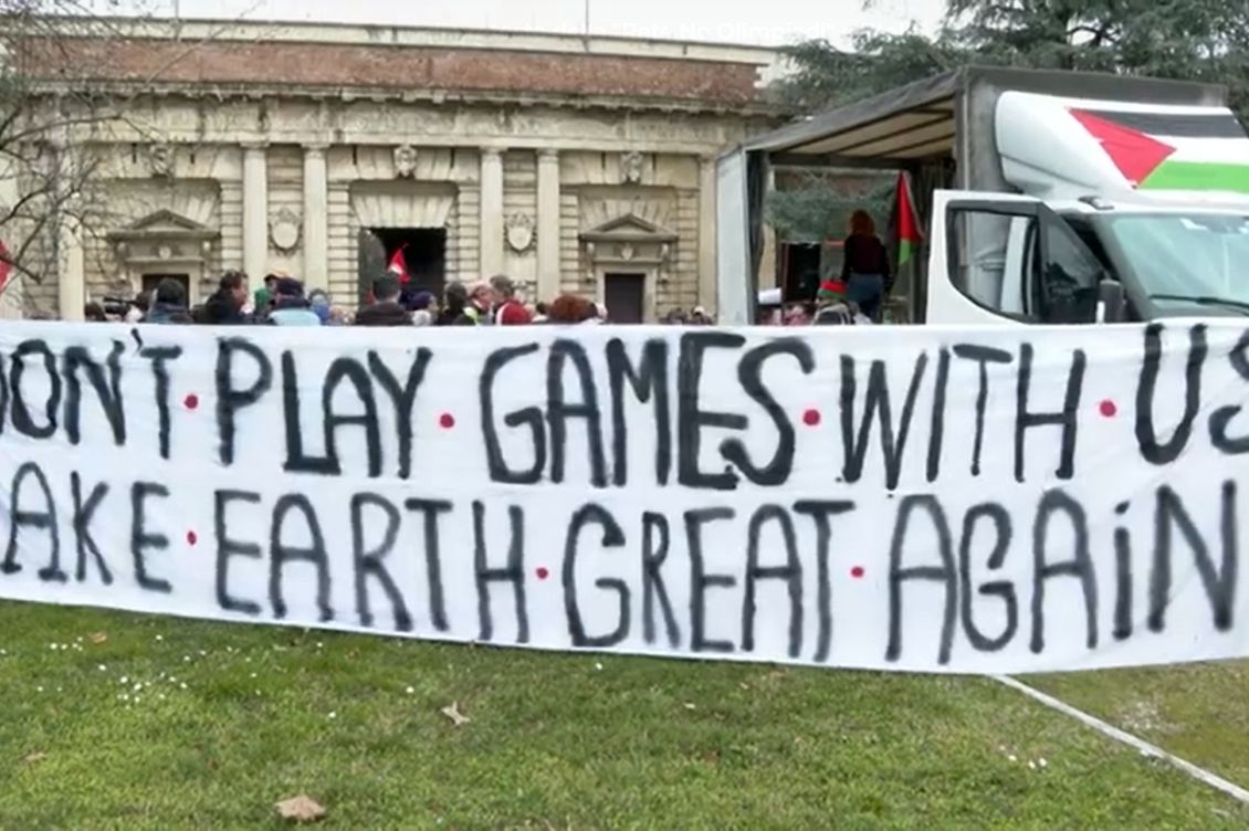 corteo protesta olimpiadi invernali verona