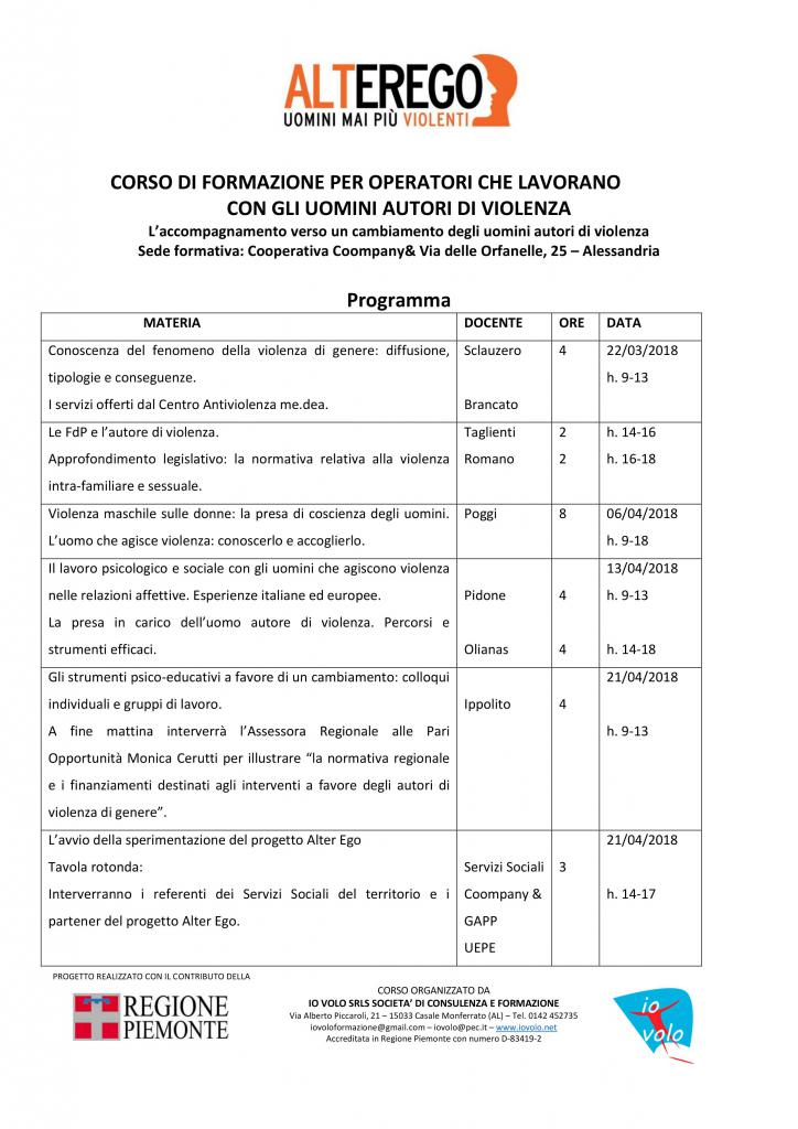 ALTER EGO, Uomini mai più violenti