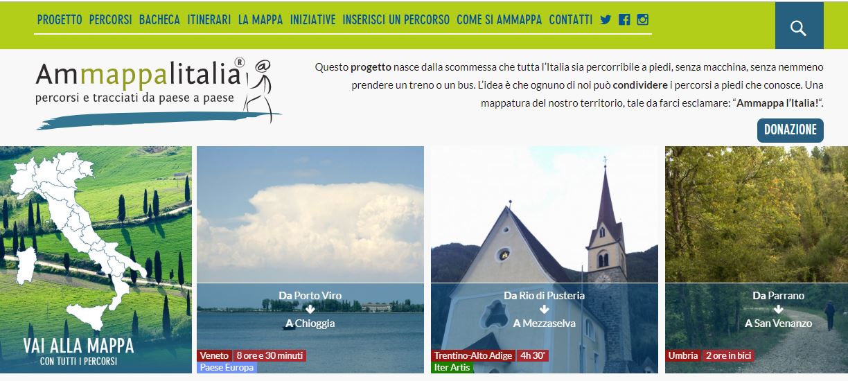 Ammappa l’Italia, la mappa collettiva dei cammini a piedi