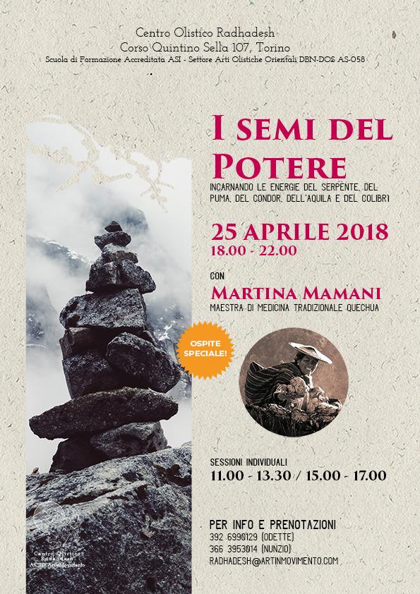 “I semi del potere” con la sciamana peruviana Martina Mamani Siwar Qoyllur a Torino